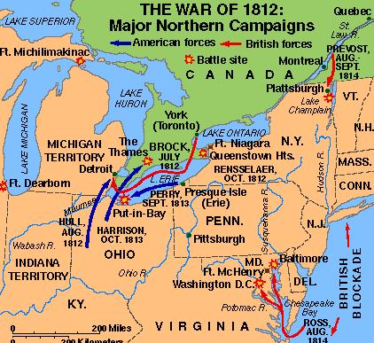 Beginning of War 1812-1813 US lost battles at Chicago and Detroit ended hopes of