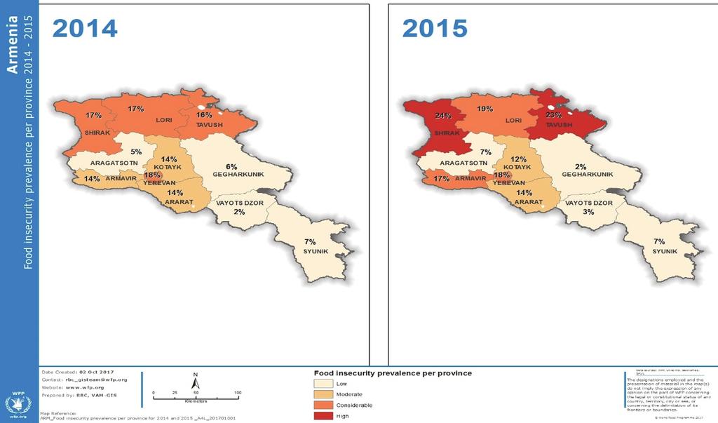 FOOD INSECURITY TRENDS The global economic crisis caused food insecurity in Armenia to grow sharply.