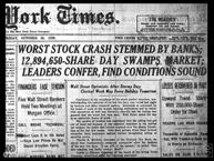The Great Crash Begins The Great Crash NY Times headline October 25, 1929 On October 24th, Black Thursday, nearly 13 million shares of stock changed hands,
