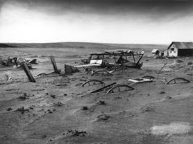 of a dust storm in South Dakota, 1936 Iowa farm foreclosure sale, early 1930s.