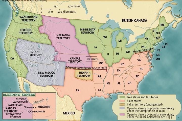 Popular Sovereignty Settlers would determine status of slavery Provisions Organization of Nebraska and Kansas