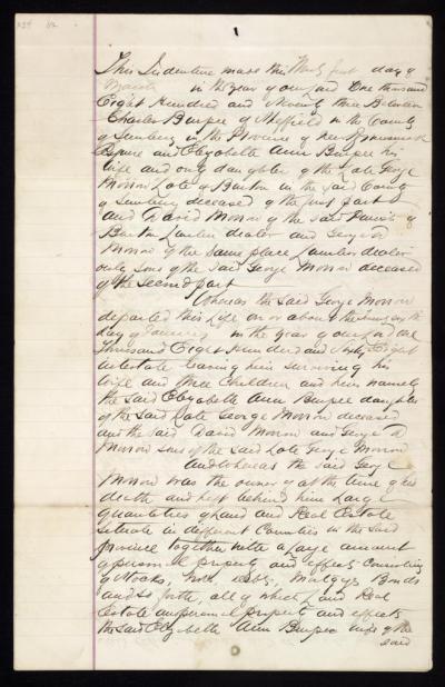 Title: (1873) March 31 INDENTURE BETWEEN Charles and Elizabeth Ann Burpee Sheffield, Sunbury County, NB AND David and George D. Morrow, Burton, NB WITNESS AND NOTARY PUBLIC Byron Winslow.