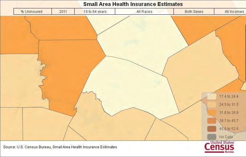 Access to Care Uninsured People, Age 18-64 Years Old: Williamson County 21.0% Bastrop County 30.4% Bell County 24.5% Burnet County 32.7% Lee County 30.
