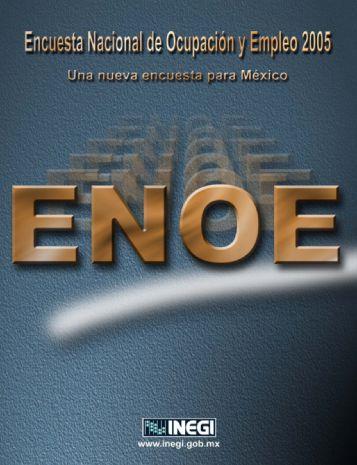Main data sources for migration indicators (INEGI Mexico) National Survey of Occupation and Employment (ENOE) (Every trimester, total sample size