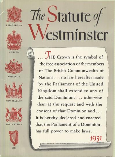 Statute of Westminster Britain gave us independence and said to Canada here is your BNA act, take it home to Canada.