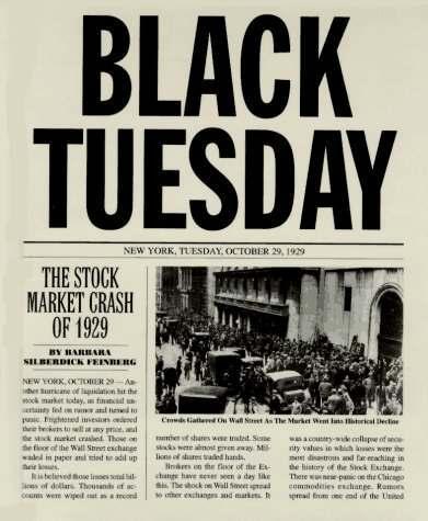 Stock Market Crash On Black Monday October 28 1929 stock prices collapsed and factories evaporated overnight Companies began to lay off