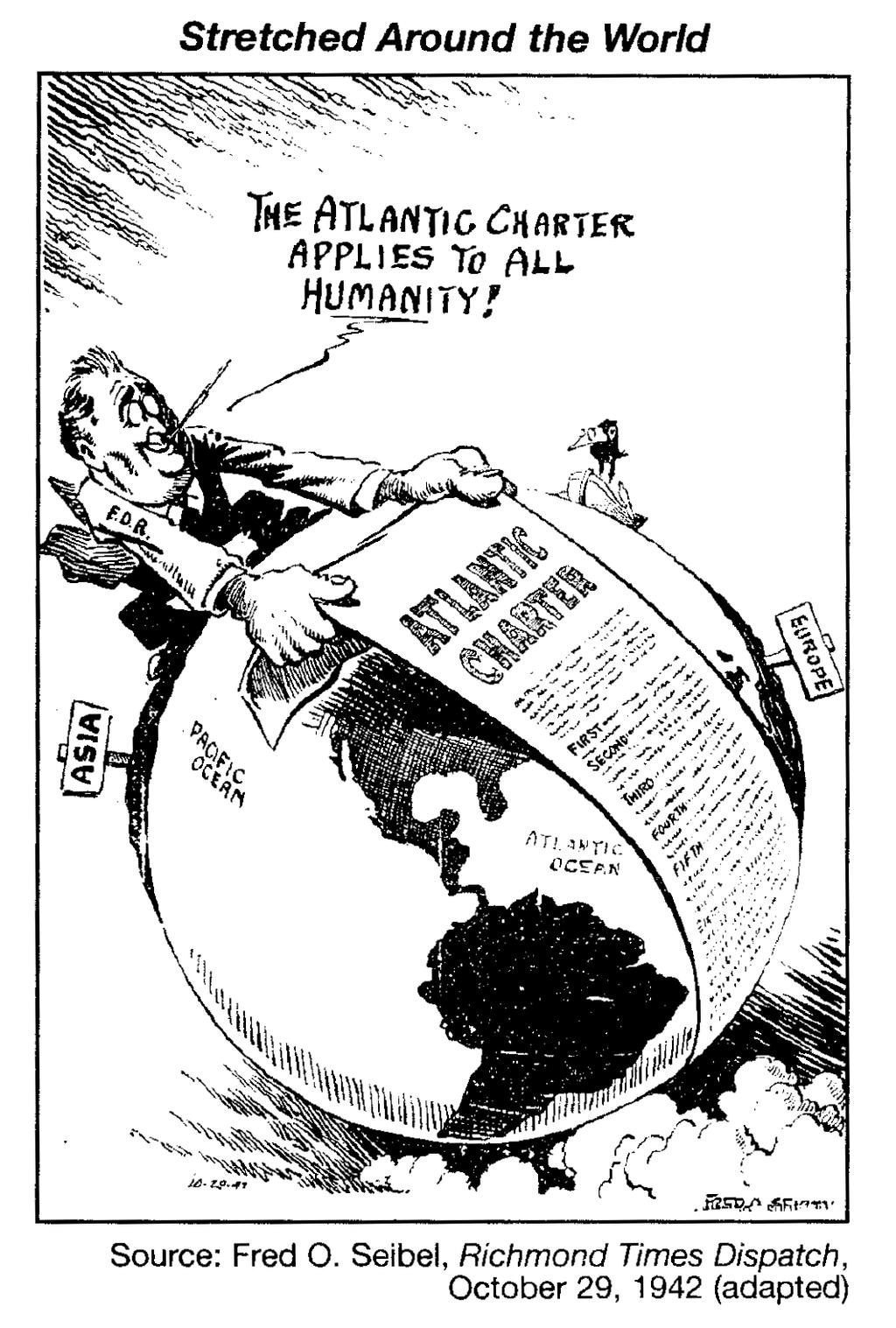 6 Base your answer to question on the cartoon below and on your knowledge of social studies. Which statement most accurately expresses the main idea of this 1942 cartoon?
