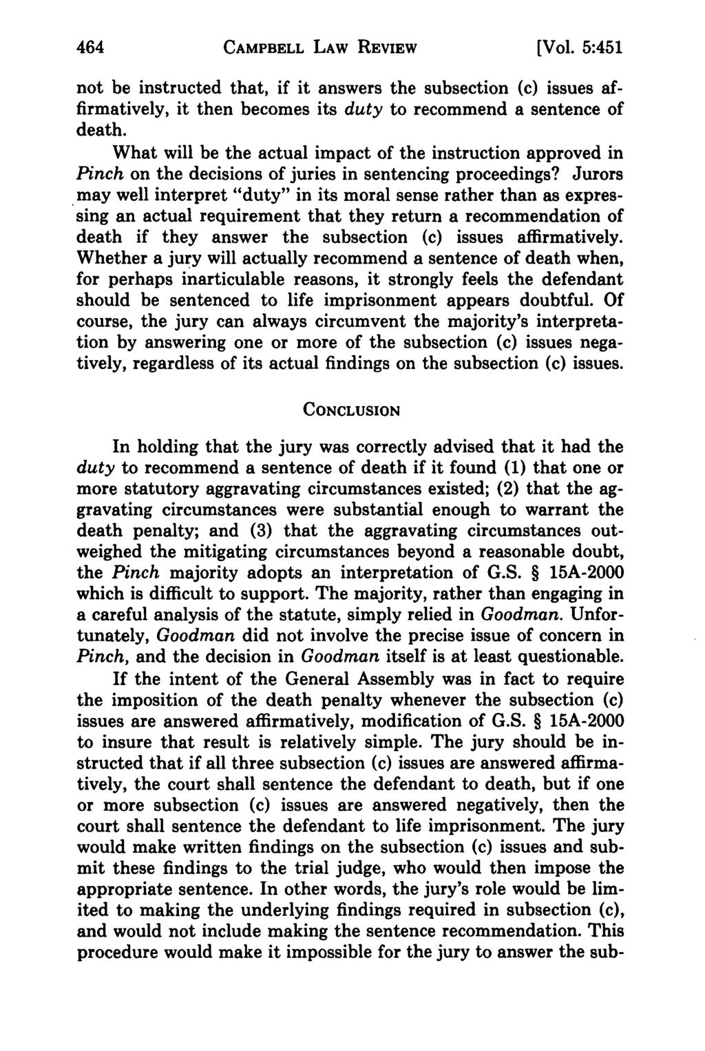 464 Campbell Law Review, Vol. 5, Iss. 2 [1983], Art. 8 CAMPBELL LAW REVIEW [Vol.