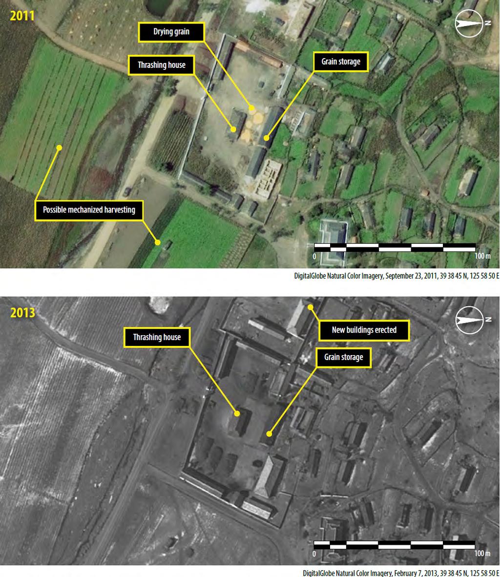 7 In imagery secured on 7 February, 2013, new buildings and a new gated facility were observed adjacent to