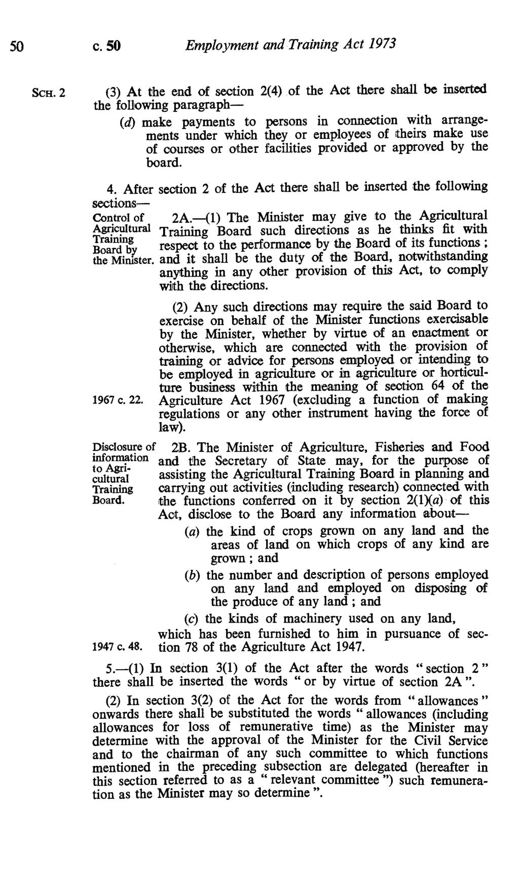 5o c. 50 Employment and Training Act 1973 Scs.
