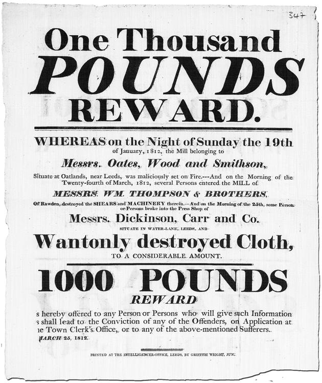 And in 1812 Reward Poster for