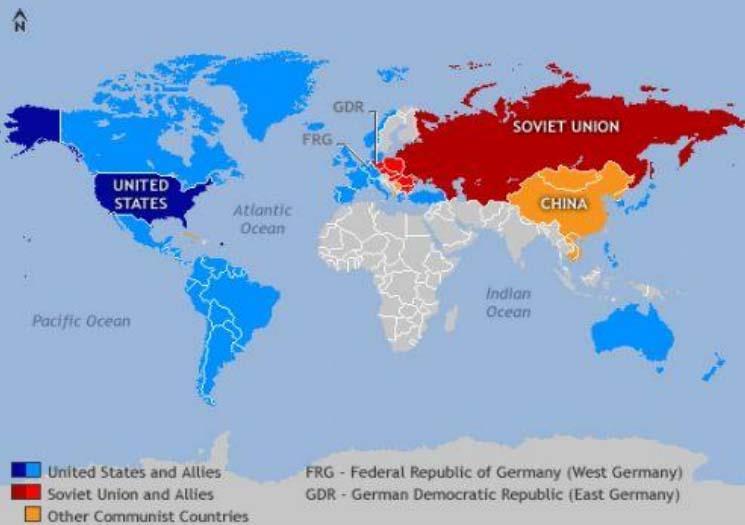 The Cold War represented an ideological conflict between the U.S. & its allies on the one side & the Soviet Union & its allies on the other.