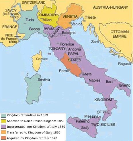 Italy s greatest enemy to unification Result: Italians closer to unification by joining Lombardy and Sardinia