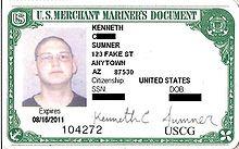 Merchant Mariner Document or Credential issued by the United States Coast Guard A Merchant