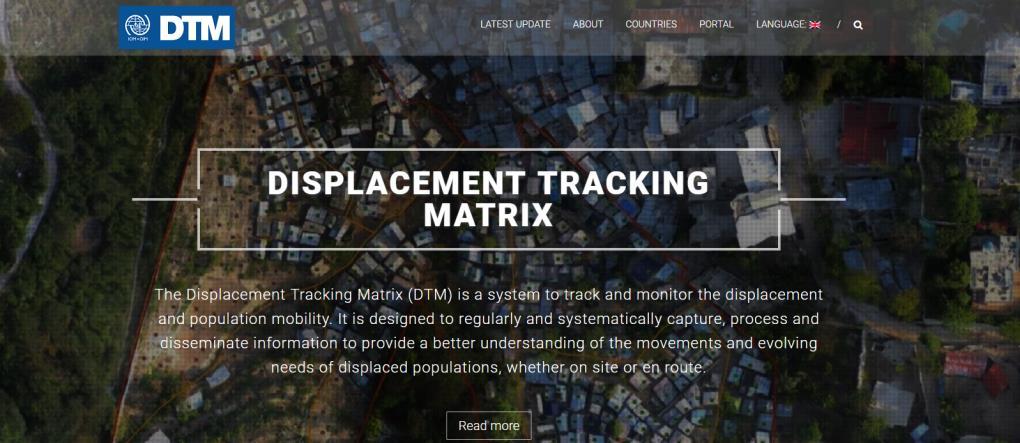 DISPLACEMENT TRACKING MATRIX DTM DTM website for internal
