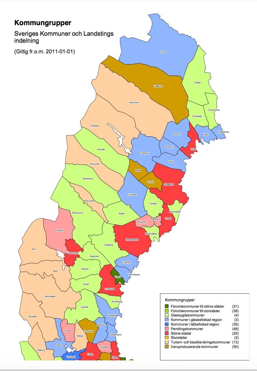 Exploration of prerequisites for citizen driven social entrepreneurship and publicprivate collaboration in six municipalities in rural Sweden (Source: SCB, 2017) Two regions - Six municipalities Åre