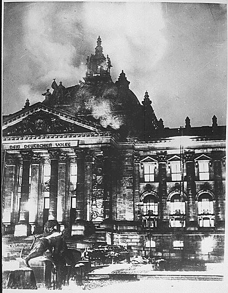 The Reichstag Fire The Reichstag Fire February 1933 The Reichstag building (German Parliament) burnt down. A communist was found inside the building.