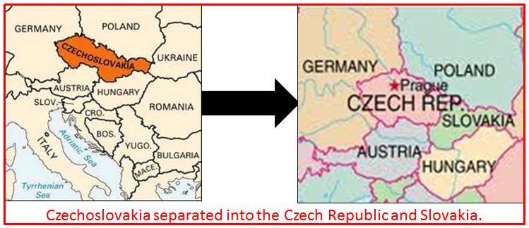 Collapse of Communism in Czechoslovakia In Czechoslovakia, the collapse of communism due to economic and political problems led to the split of Czechoslovakia into two nations: the Czech Republic and