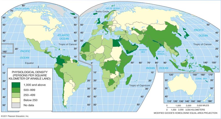 Arithmetic Density (2010 World Atlas) Mongolia (193 rd ) - 5 ppmi 2 U.S.