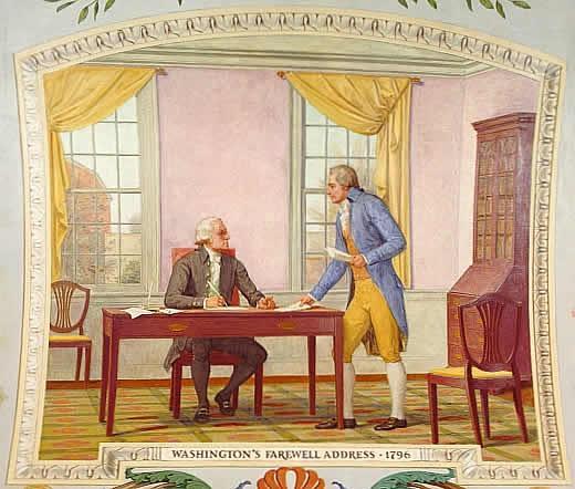 Washington s Farewell Address Washington chose to step down after two terms in office (1789-1797) Washington s Farewell Address by Allyn Cox US Capitol His farewell address is his most famous