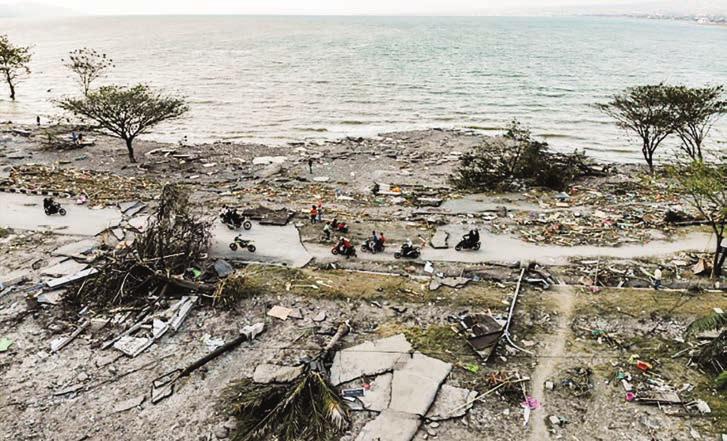 ENVIRONMENT Indonesia tsunami worsened by shape of Palu bay 13 PARIS (France) The tsunami that ravaged the Indonesian city of Palu was outsized compared to the earthquake that spawned it, but other