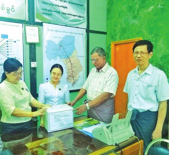 Shwe Win donated books to Information and Public Relations Department in Amarapura Township, Mandalay Region, for the development of rural libraries.