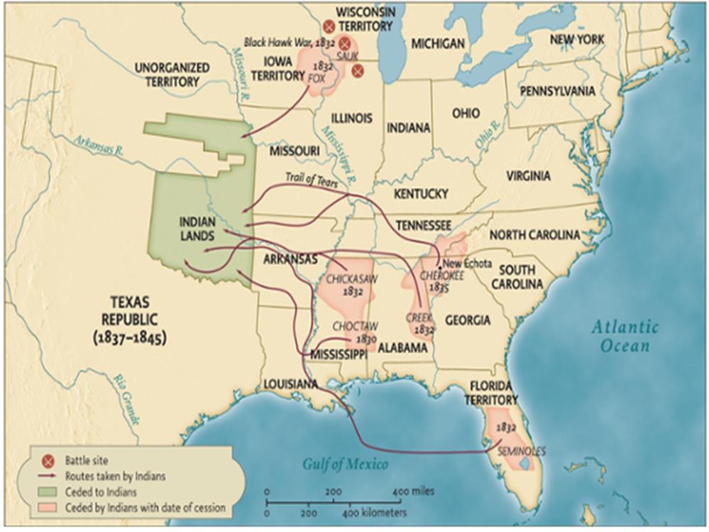 The presence of Indians east of the Mississippi River was practically
