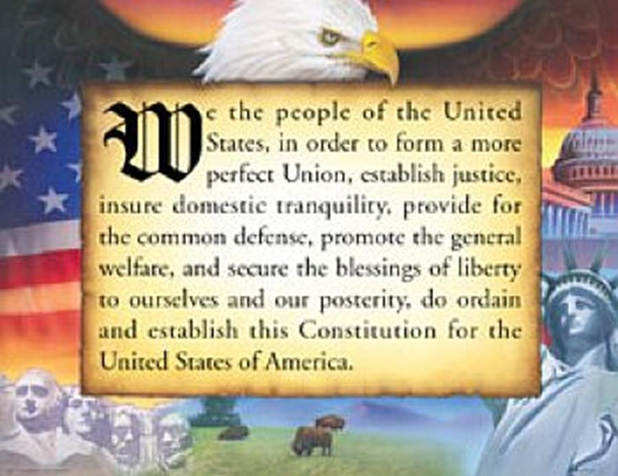 Preamble The introduction to a formal document, especially the Constitution.