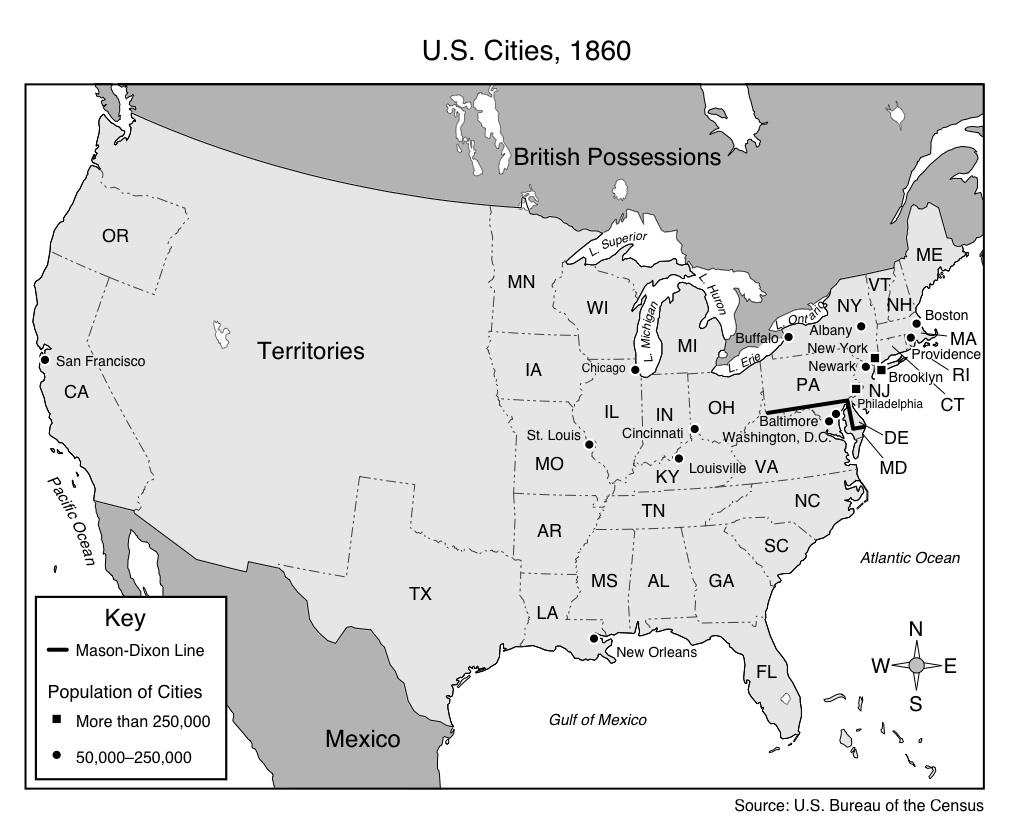 Use the map and your knowledge of social studies to answer the following question. U.S.