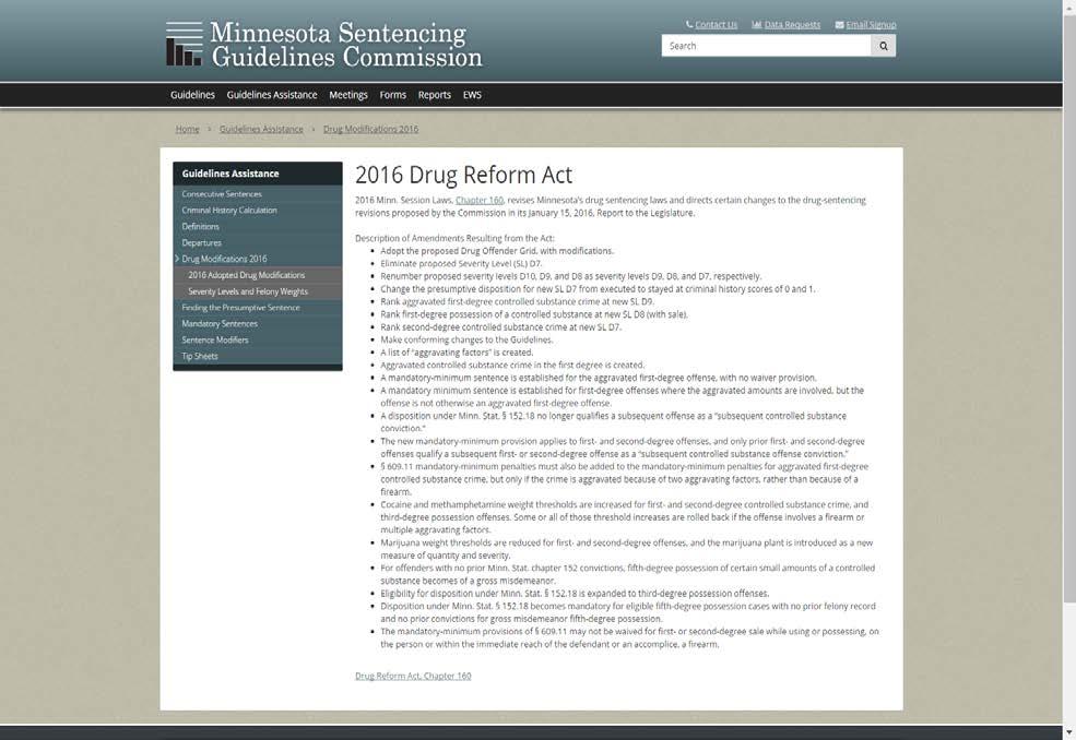 Additional Information: Drug Reform Act For more information on the Drug Reform Act, including a summary of severity levels