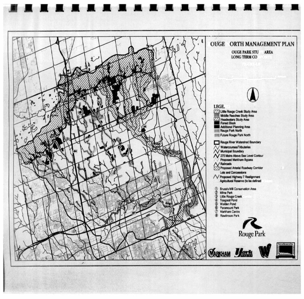 Rouge Park North 3 Rouge Park North Management Plan 2001 Linear Park System in Markham along the main tributaries of the Rouge River