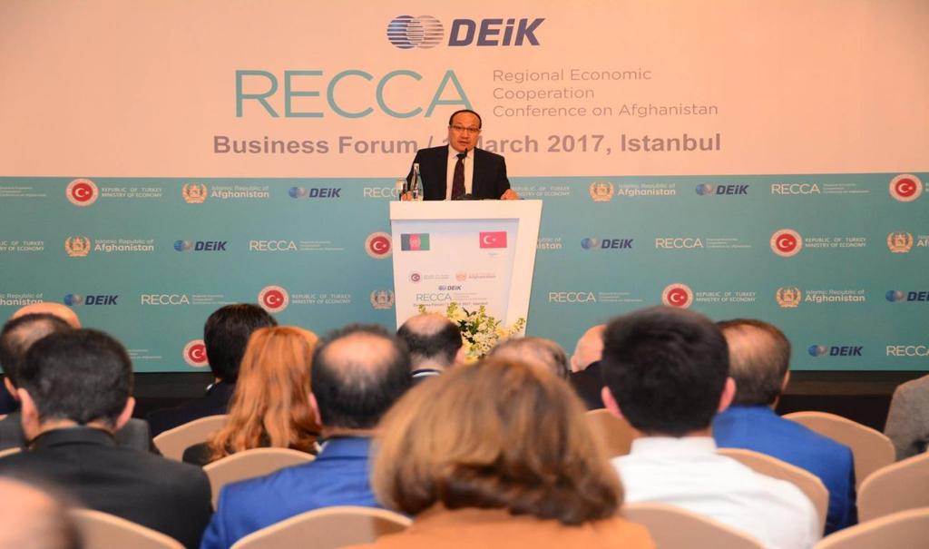 Opening Session The RECCA Business Forum began with the keynote speech by H.E. Humayoon Rasaw, Minister of Commerce and Industries, Islamic Republic of Afghanistan.