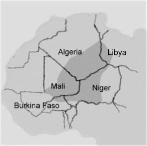 Use the map, passage and your knowledge of social studies to answer the following threee questions. Tuareg Cultures The Tuareg people are mostly nomads.