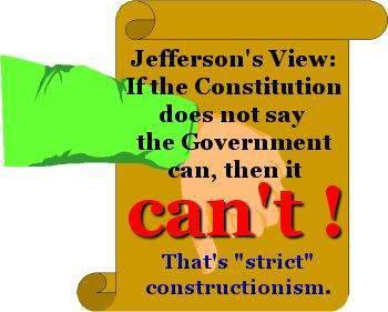 Strict Construction Using the Constitution to limit the power of the National Government.