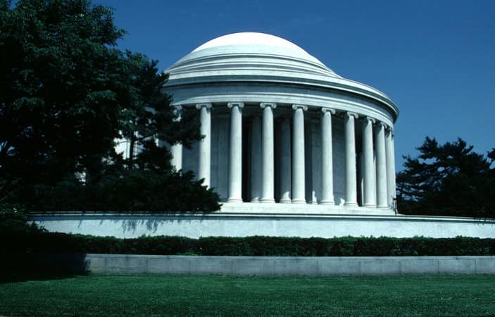 The Jefferson Meorial was built to give honor to Thoas Jefferson. It is located in Washington DC. Thoas Jefferson was the author of the Declaration of Independence.
