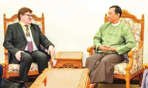 6 NATIONAL 14 MARCH 2018 Amyotha Hluttaw Speaker Mahn Win Khaing Than receives outgoing Malaysian Ambassador Amyotha Hluttaw Speaker Mahn Win Khaing Than received outgoing Malaysian Ambassador to