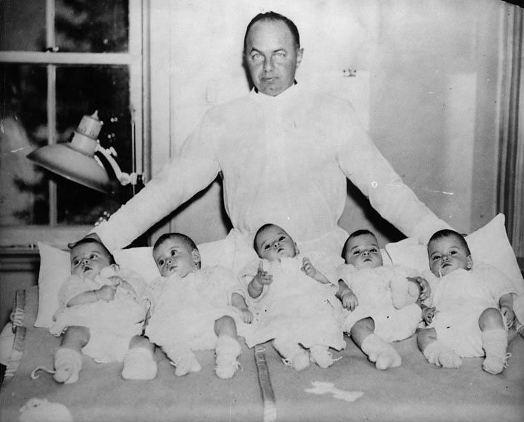 DIONNE QUINTUPLETS 1934 born in Ontario First quintuplets to survive infancy Parents were judged as unable to raise children Taken into