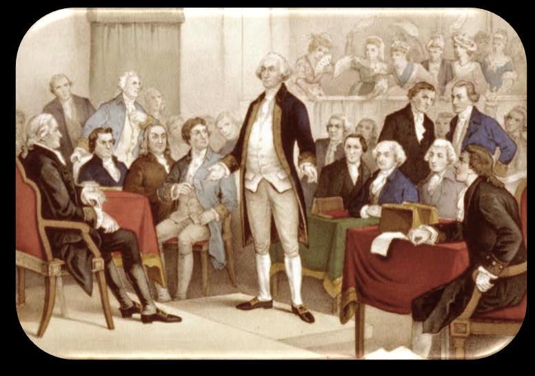 The delegates were prominent men in colonial political life: Samuel Adams, John Adams and George Washington.