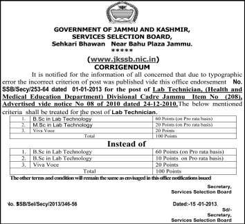 Rs. 50/- Rupees Fifty only as cost of tender form. Tender form can be downloaded on our departmental website.www.jkpost.gov.in/tender.html. No: J-101/Old records dated : 15-01-2013 Supdt.