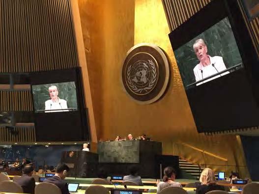 Betty Williams delivered the keynote address at the General Assembly Hall, which was followed by the general debate where 41 governments and UN agencies gave statements.