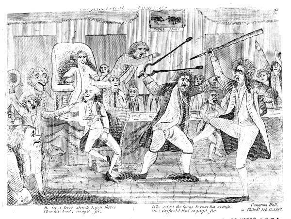 Federalist Witch Hunt 1798: Using anti-french hysteria, Federalists in Congress passed the Alien & Sedition Acts