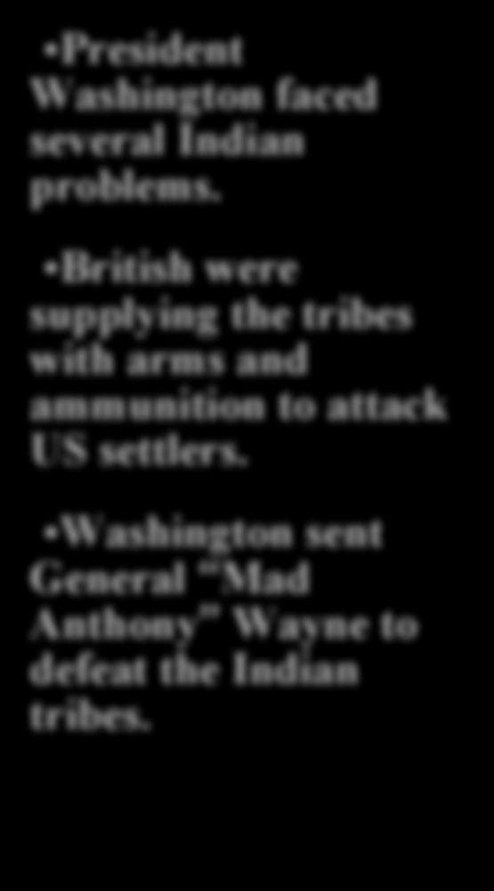precedents President Washington faced several Indian