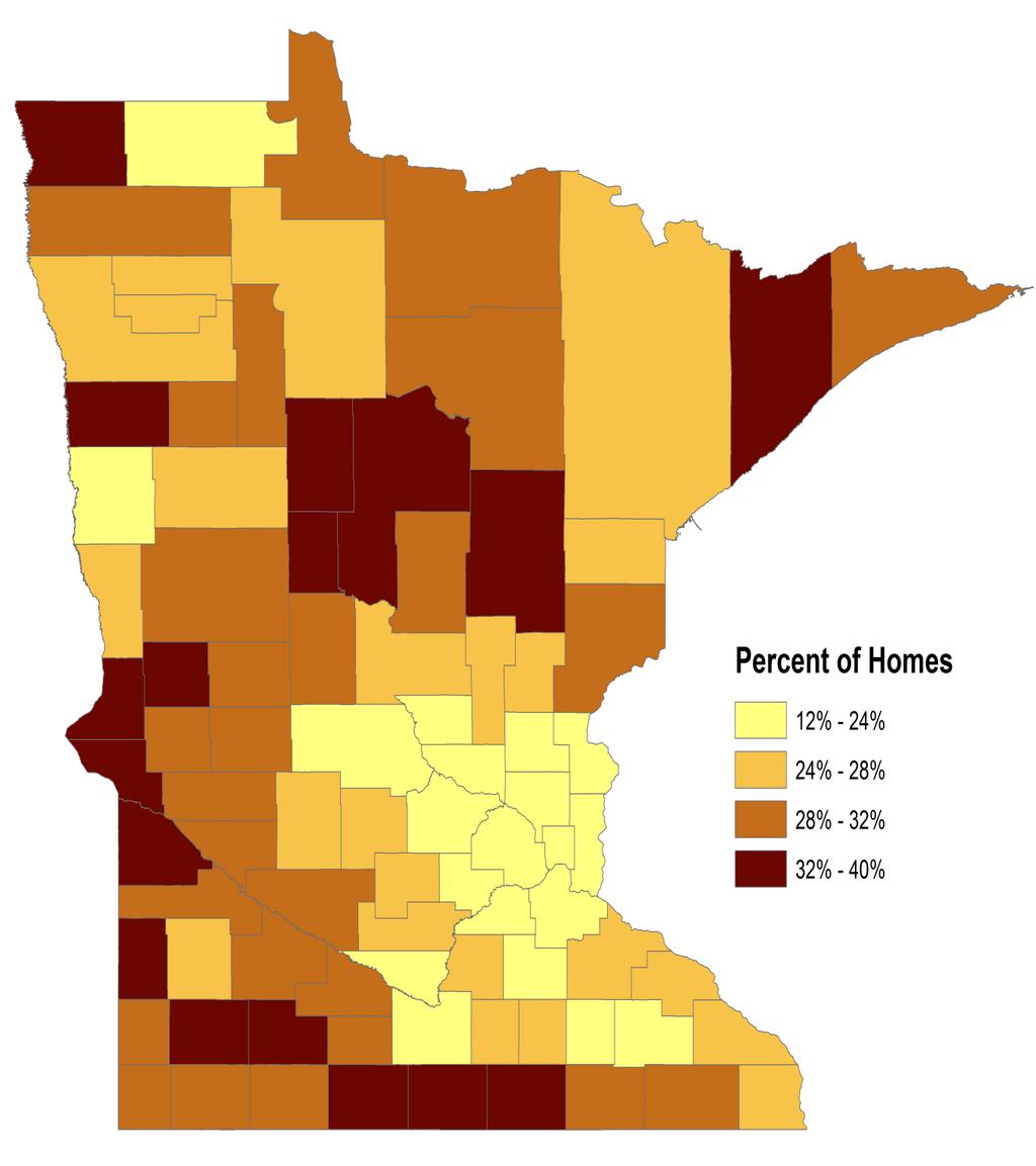 Percent Owner-Occupied Homes Owned by Age 70+ 40.2% Aitkin 38.8% Traverse 36.0% Big Stone 34.