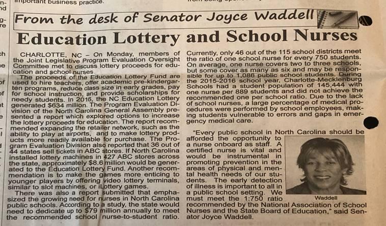 The Cunty News Senatr Waddell s ffice is pen Mnday thrugh Friday during Sessin. Yu may reach her ffice by calling her Legislative Assistant, Jyrita Mre, at 919-733-5650 r by email at waddelljla@ncleg.