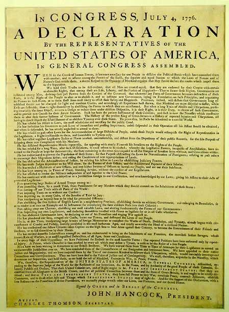 "Resolved, That these United Colonies are, and of right ought to be, free and independent States, that they are absolved from all allegiance to the British Crown, and that all political connection