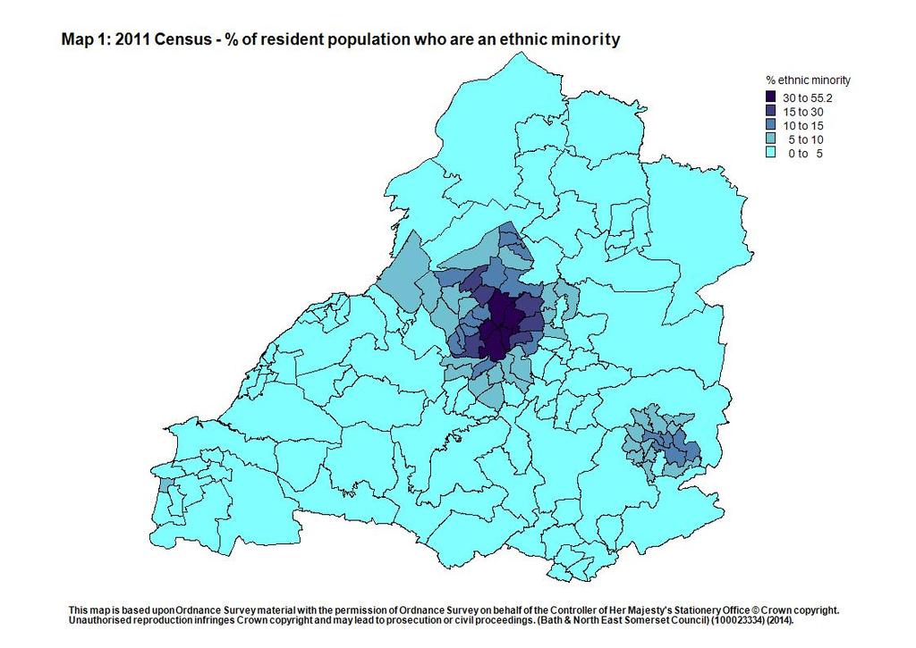 4.1 As illustrated by Map 1 above the majority of wards in the WE ethnic minorities account for less than 5% of the resident population.