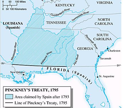 which it did not open Thomas Pinckney negotiated a treaty with Spain Pinckney s Treaty Spain granted Americans right to travel freely on