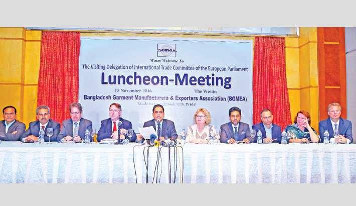 16 November 2016 EU advises RMG makers to improve workplace safety Staff Correspondent Siddiqur Rahman, President of Bangladesh Garment Manufacturers and Exporters Association (BGMEA), speaks at a