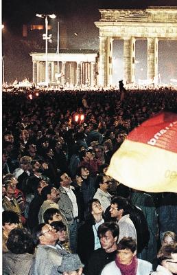 hoped the refugees would remain in East Germany under a reformed but still Communist government. On the evening of November 9, 1989, the famous Brandenburg Gate at the Berlin Wall was opened.