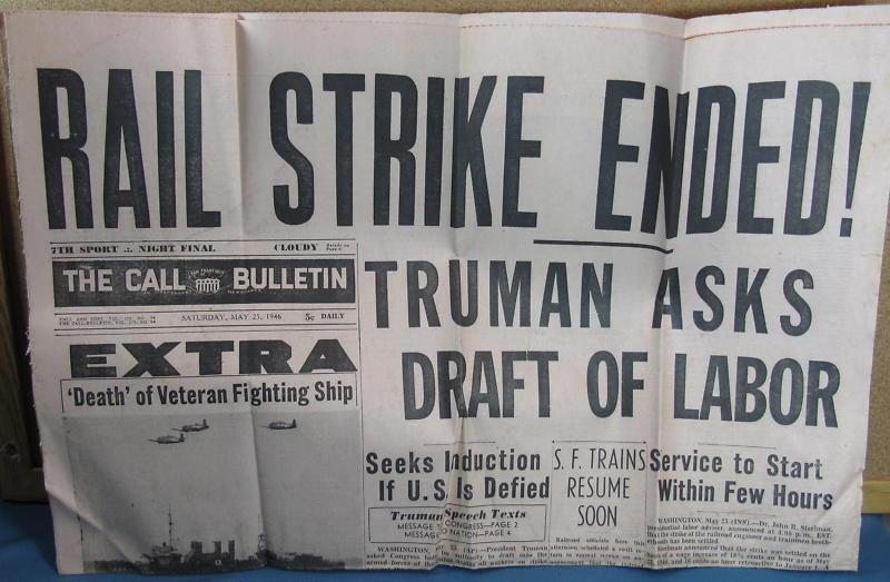 federal ac>on to end strikes during Korean War Workers would have been drahed as soldiers then